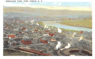 Birds Eye View Port Jervis, New York Postcard