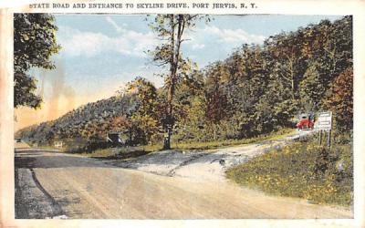 State Road & Entrance to Skyline Drive Port Jervis, New York Postcard