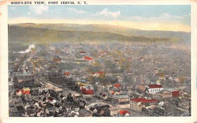 Birds Eye View Port Jervis, New York Postcard