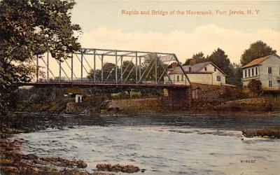 Rapids & Bridge of the Neversink Port Jervis, New York Postcard