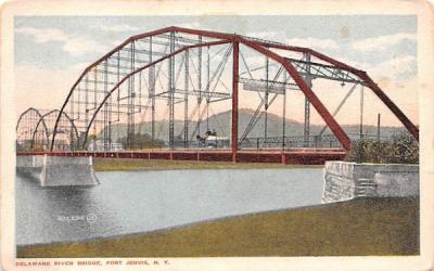 Delaware River Bridge Port Jervis, New York Postcard