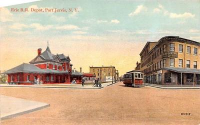 Erie RR Depot Port Jervis, New York Postcard