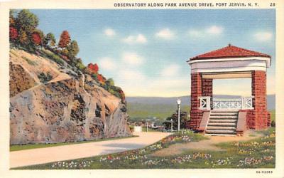 Observatory Along Park Avenue Drive Port Jervis, New York Postcard