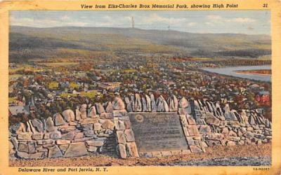 Elks Charles Brox Memorial Park Port Jervis, New York Postcard