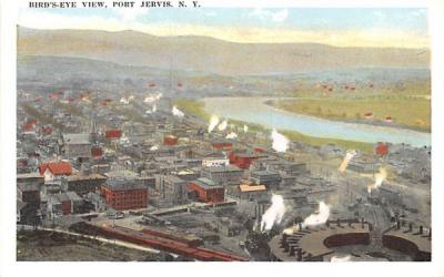 Birds Eye View Port Jervis, New York Postcard