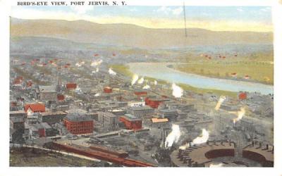 Birds Eye View Port Jervis, New York Postcard