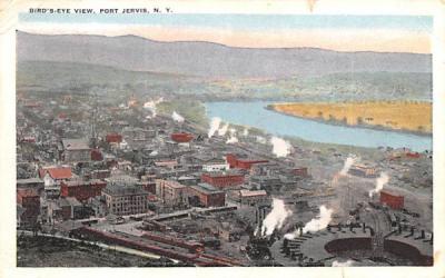 Birds Eye View Port Jervis, New York Postcard