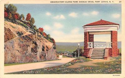 Observatory Along Park Avenue Drive Port Jervis, New York Postcard