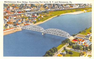 Mid Delaware River Bridge Port Jervis, New York Postcard