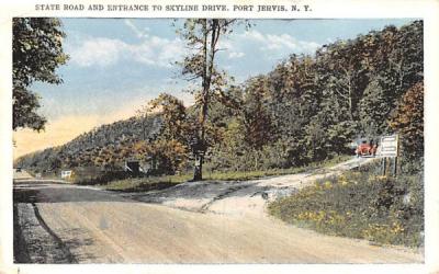 State Road and Entrance to Skyline Drive Port Jervis, New York Postcard