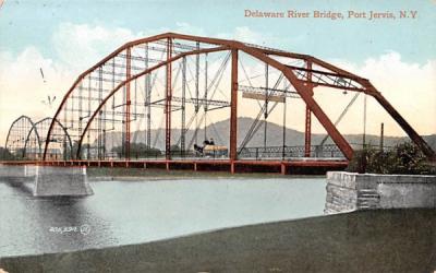 Delaware River Bridge Port Jervis, New York Postcard