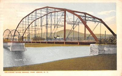 Delaware River Bridge Port Jervis, New York Postcard