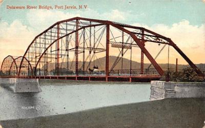 Delaware River Bridge Port Jervis, New York Postcard