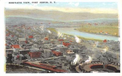 Birds Eye View Port Jervis, New York Postcard