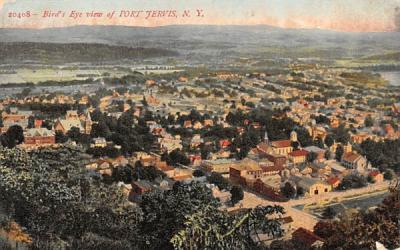 Birds Eye View Port Jervis, New York Postcard