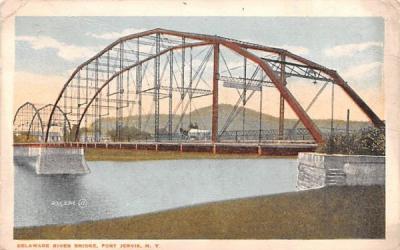 Delaware River Bridge Port Jervis, New York Postcard