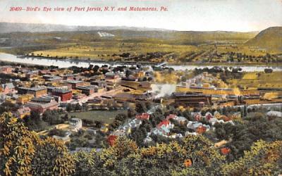 Birds Eye View Port Jervis, New York Postcard