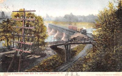 Bridge 2 Between Mill Rift PA Port Jervis, New York Postcard