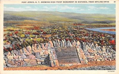 High Point Monument Port Jervis, New York Postcard