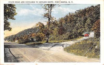 State Road and Entrance to Skyline Drive Port Jervis, New York Postcard