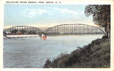 Delaware River Bridge Port Jervis, New York Postcard