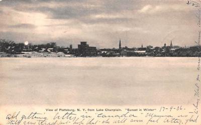 From Lake Champlain Plattsburg, New York Postcard