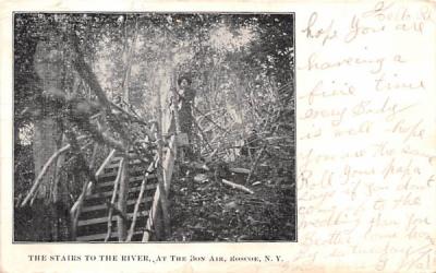 Stairs to the River Roscoe, New York Postcard