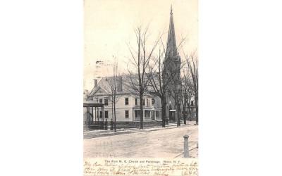 The First ME Church & Parsonage Rome, New York Postcard