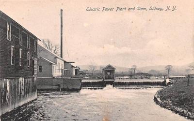 Electric Power Plant & Dam Sidney, New York Postcard