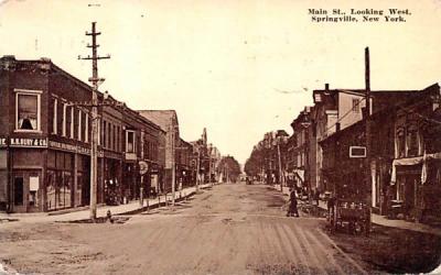 Main Street Springville, New York Postcard