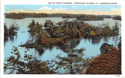 Out of Sight Channel Thousand Islands, New York Postcard