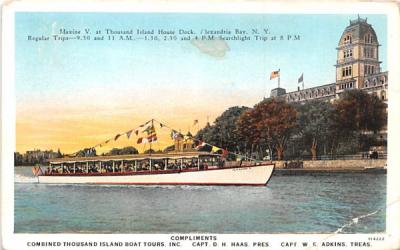 Combined Thousand Island Boat Tours Inc Thousand Islands, New York Postcard