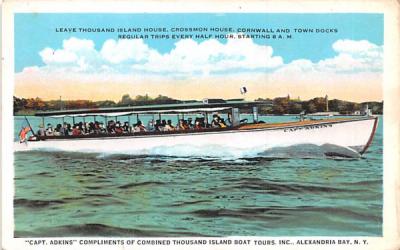 Capt Adkins Thousand Islands, New York Postcard