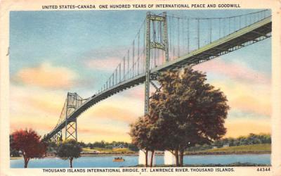 Thousand Island International Bridge Thousand Islands, New York Postcard