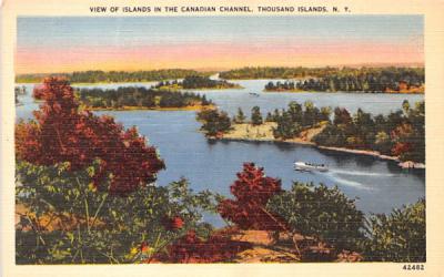 Canadian Channel Thousand Islands, New York Postcard