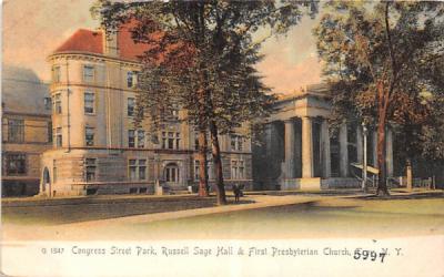 Congress Street Park Troy, New York Postcard