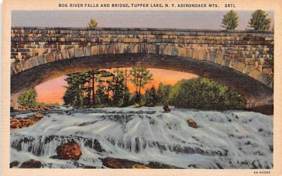 Bog River Falls & Bridge Tupper Lake, New York Postcard