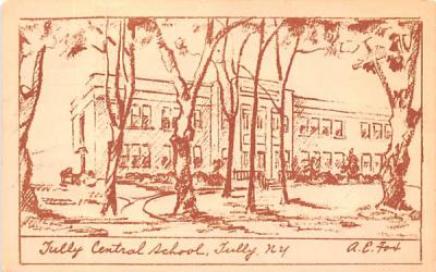 Tully Central School New York Postcard