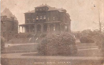 Masonic School Utica, New York Postcard