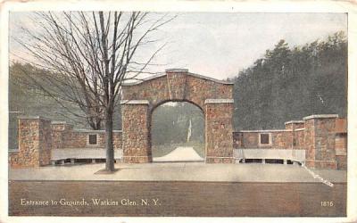 Entrance to Grounds Watkins Glen, New York Postcard