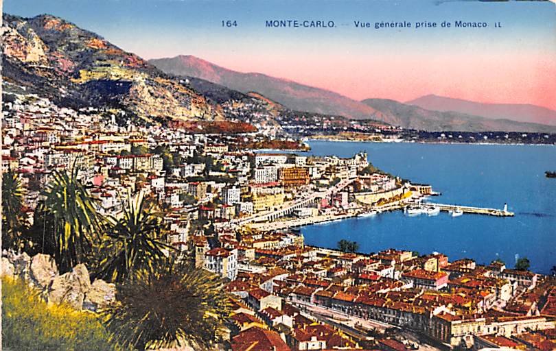 Vue generale prise de Monaco Monte Carlo Postcard Post Card ...